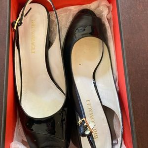 Vintage Bruno Magli Black Patent Leather Sandals